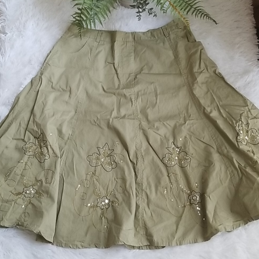 Sport Collection Embellished Cotton  A-Line Skirt